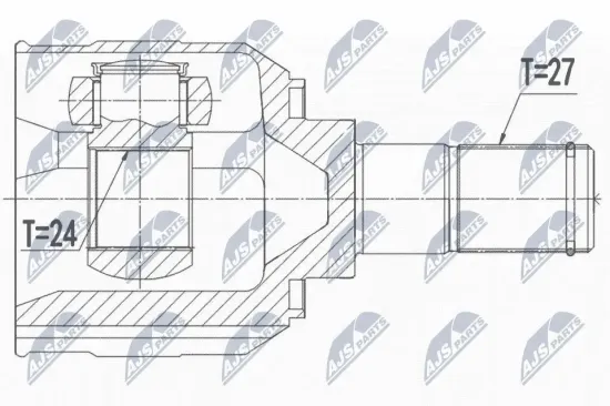 Antriebswelle Vorderachse Vorderachse links Vorderachse rechts NTY NPW-HY-558 Bild Antriebswelle Vorderachse Vorderachse links Vorderachse rechts NTY NPW-HY-558