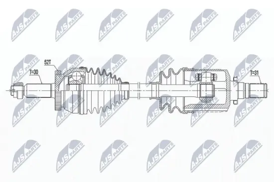 Antriebswelle Vorderachse links NTY NPW-HY-561 Bild Antriebswelle Vorderachse links NTY NPW-HY-561