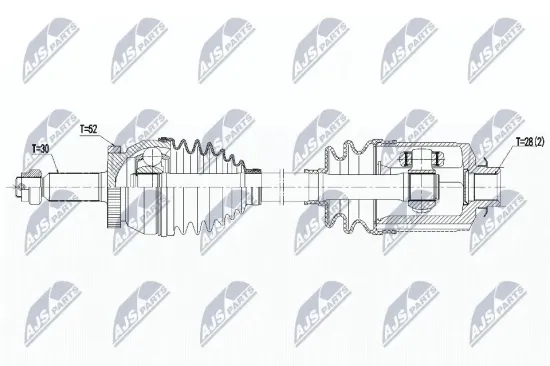 Antriebswelle Vorderachse rechts NTY NPW-HY-563 Bild Antriebswelle Vorderachse rechts NTY NPW-HY-563