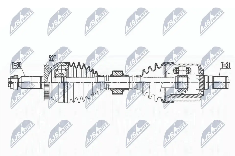 Antriebswelle Vorderachse links NTY NPW-HY-581
