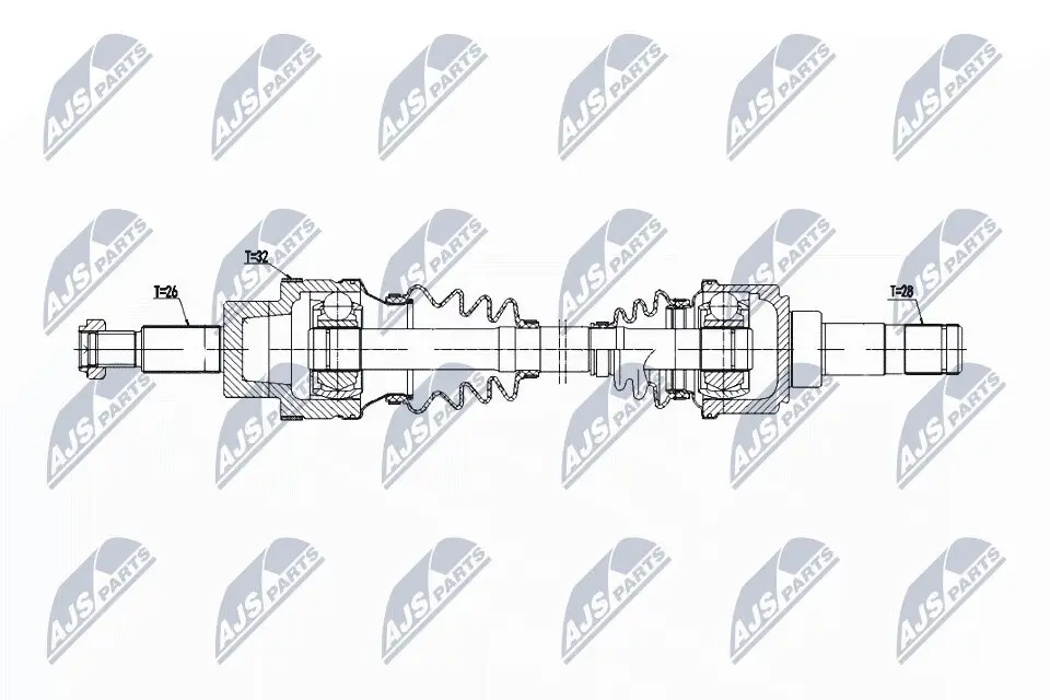 Antriebswelle Hinterachse rechts NTY NPW-JG-006
