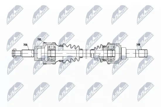 Antriebswelle Hinterachse rechts NTY NPW-JG-006 Bild Antriebswelle Hinterachse rechts NTY NPW-JG-006