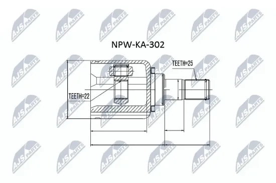 Gelenksatz, Antriebswelle NTY NPW-KA-302 Bild Gelenksatz, Antriebswelle NTY NPW-KA-302