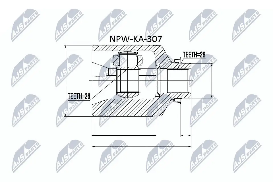 Gelenksatz, Antriebswelle Vorderachse rechts NTY NPW-KA-307