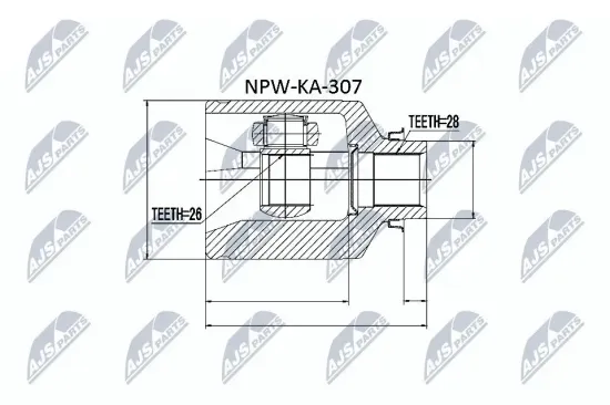 Gelenksatz, Antriebswelle Vorderachse rechts NTY NPW-KA-307 Bild Gelenksatz, Antriebswelle Vorderachse rechts NTY NPW-KA-307