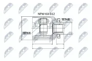 Gelenksatz, Antriebswelle getriebeseitig NTY NPW-KA-312