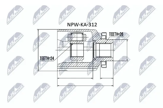 Gelenksatz, Antriebswelle getriebeseitig NTY NPW-KA-312 Bild Gelenksatz, Antriebswelle getriebeseitig NTY NPW-KA-312