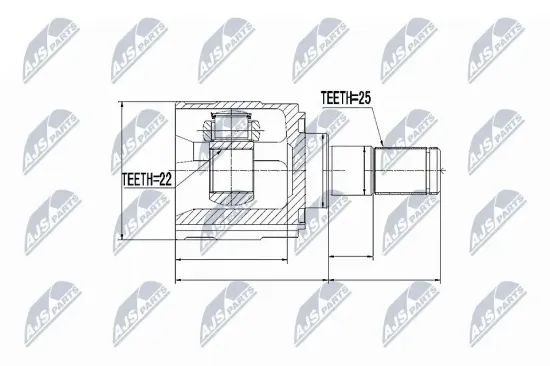 Gelenksatz, Antriebswelle Vorderachse getriebeseitig NTY NPW-KA-318 Bild Gelenksatz, Antriebswelle Vorderachse getriebeseitig NTY NPW-KA-318