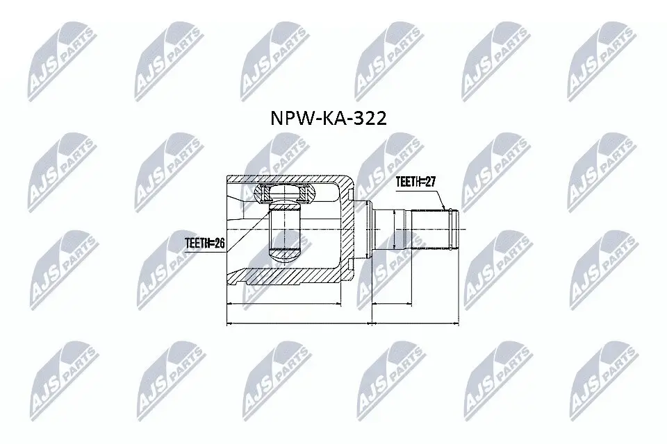 Gelenksatz, Antriebswelle Vorderachse links Vorderachse rechts getriebeseitig NTY NPW-KA-322