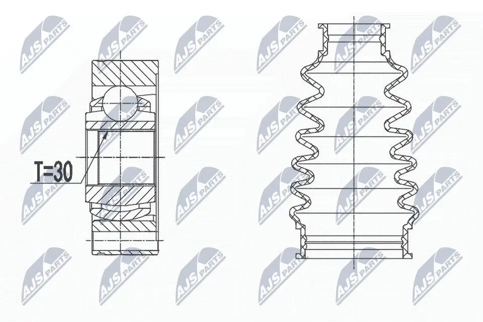 Gelenksatz, Antriebswelle NTY NPW-KA-336