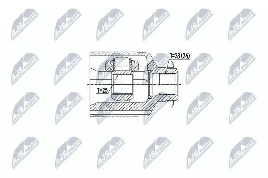 Gelenksatz, Antriebswelle Vorderachse rechts NTY NPW-KA-341 Bild Gelenksatz, Antriebswelle Vorderachse rechts NTY NPW-KA-341