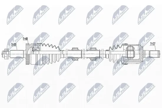 Antriebswelle Vorderachse rechts NTY NPW-KA-390 Bild Antriebswelle Vorderachse rechts NTY NPW-KA-390