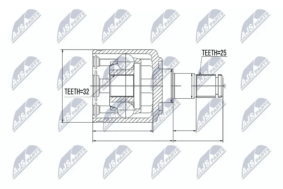 Gelenksatz, Antriebswelle getriebeseitig NTY NPW-LR-002