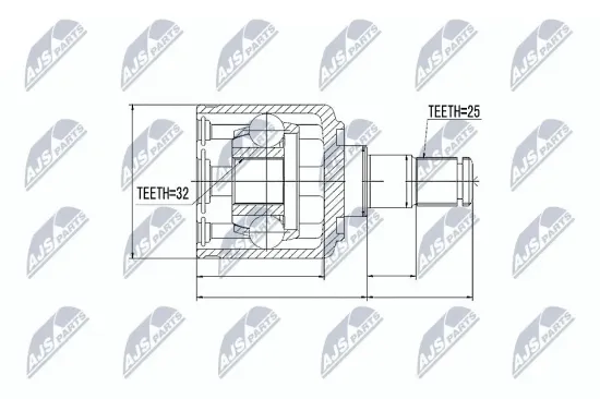 Gelenksatz, Antriebswelle getriebeseitig NTY NPW-LR-002 Bild Gelenksatz, Antriebswelle getriebeseitig NTY NPW-LR-002