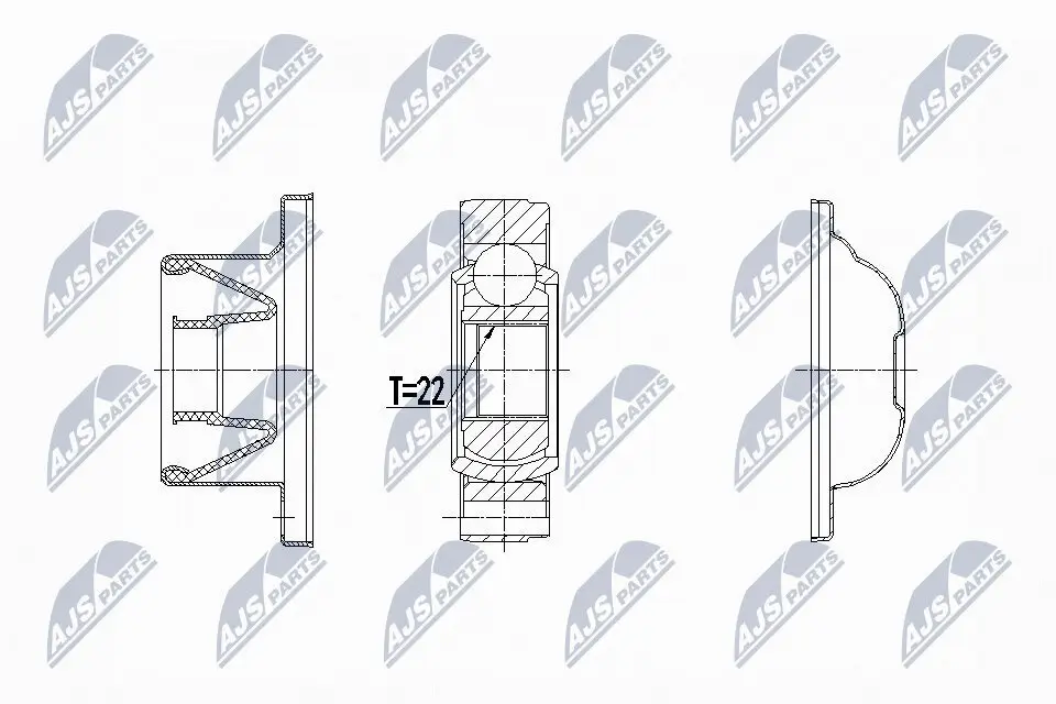 Gelenksatz, Antriebswelle getriebeseitig NTY NPW-LR-020