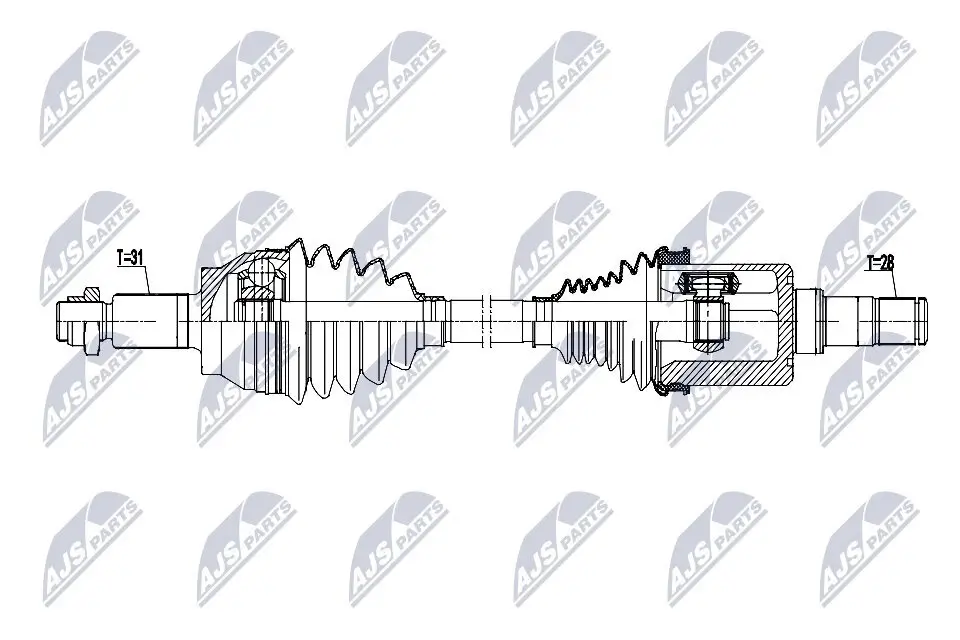 Antriebswelle Vorderachse links NTY NPW-LR-029