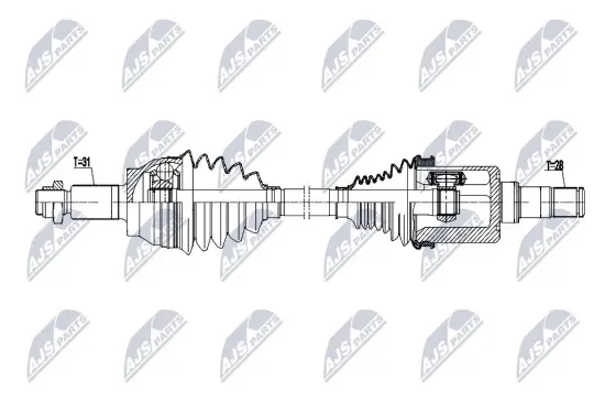 Antriebswelle Vorderachse links NTY NPW-LR-029 Bild Antriebswelle Vorderachse links NTY NPW-LR-029