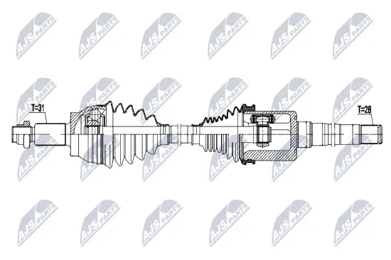 Antriebswelle Vorderachse rechts NTY NPW-LR-031 Bild Antriebswelle Vorderachse rechts NTY NPW-LR-031