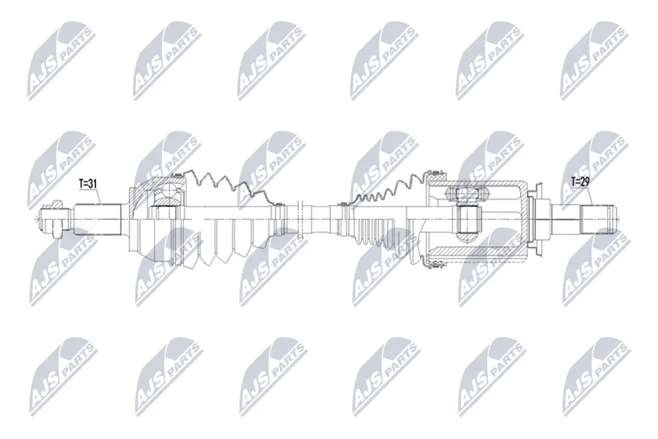 Antriebswelle Vorderachse links NTY NPW-LR-048
