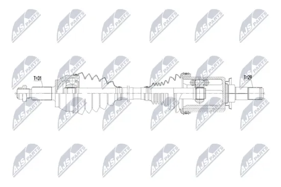 Antriebswelle Vorderachse links NTY NPW-LR-048 Bild Antriebswelle Vorderachse links NTY NPW-LR-048