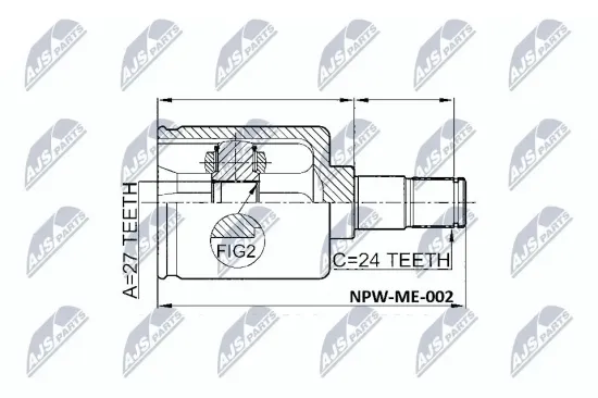 Gelenksatz, Antriebswelle NTY NPW-ME-002 Bild Gelenksatz, Antriebswelle NTY NPW-ME-002