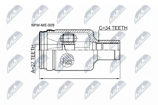 Gelenksatz, Antriebswelle NTY NPW-ME-009 Bild Gelenksatz, Antriebswelle NTY NPW-ME-009