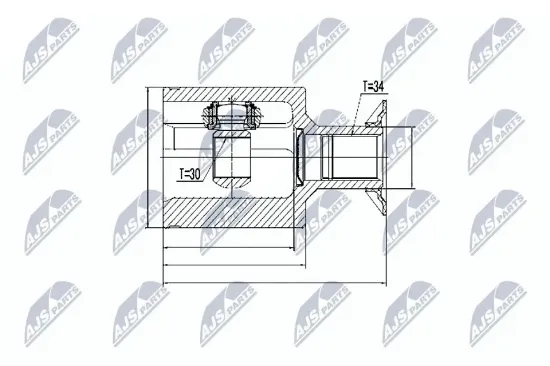 Gelenksatz, Antriebswelle Vorderachse links getriebeseitig NTY NPW-ME-024 Bild Gelenksatz, Antriebswelle Vorderachse links getriebeseitig NTY NPW-ME-024