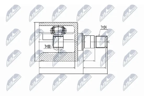 Gelenksatz, Antriebswelle getriebeseitig NTY NPW-ME-025 Bild Gelenksatz, Antriebswelle getriebeseitig NTY NPW-ME-025