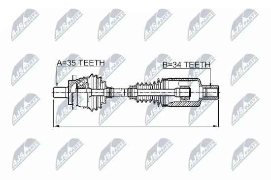 Antriebswelle Vorderachse links NTY NPW-ME-026 Bild Antriebswelle Vorderachse links NTY NPW-ME-026