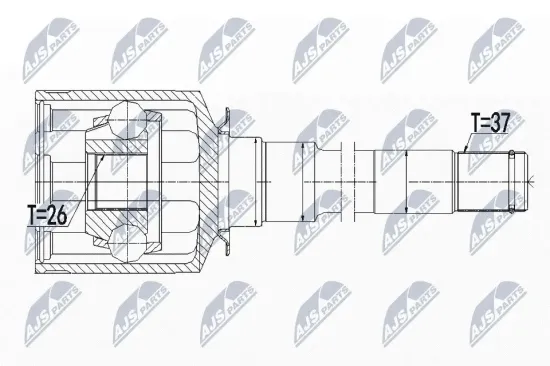 Gelenksatz, Antriebswelle Vorderachse rechts NTY NPW-ME-058 Bild Gelenksatz, Antriebswelle Vorderachse rechts NTY NPW-ME-058