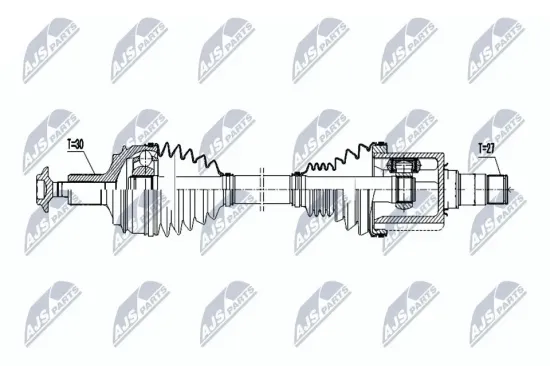 Antriebswelle Vorderachse rechts NTY NPW-ME-063 Bild Antriebswelle Vorderachse rechts NTY NPW-ME-063