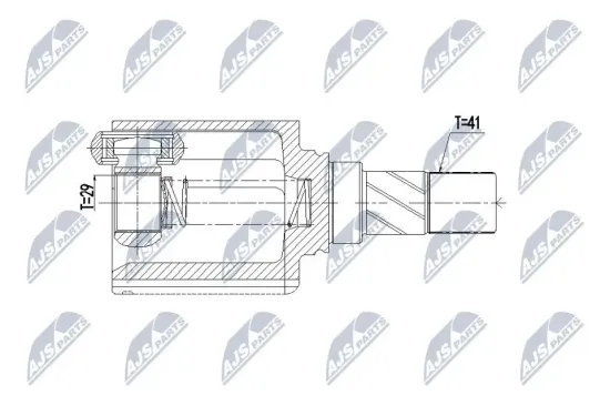 Gelenksatz, Antriebswelle Vorderachse links getriebeseitig NTY NPW-ME-167 Bild Gelenksatz, Antriebswelle Vorderachse links getriebeseitig NTY NPW-ME-167