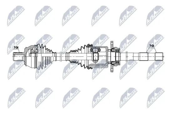 Antriebswelle Vorderachse rechts NTY NPW-ME-184 Bild Antriebswelle Vorderachse rechts NTY NPW-ME-184