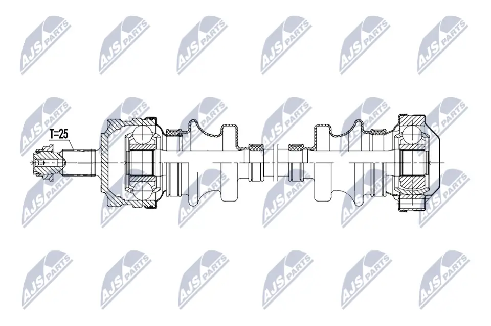 Antriebswelle Vorderachse links Vorderachse rechts NTY NPW-ME-207