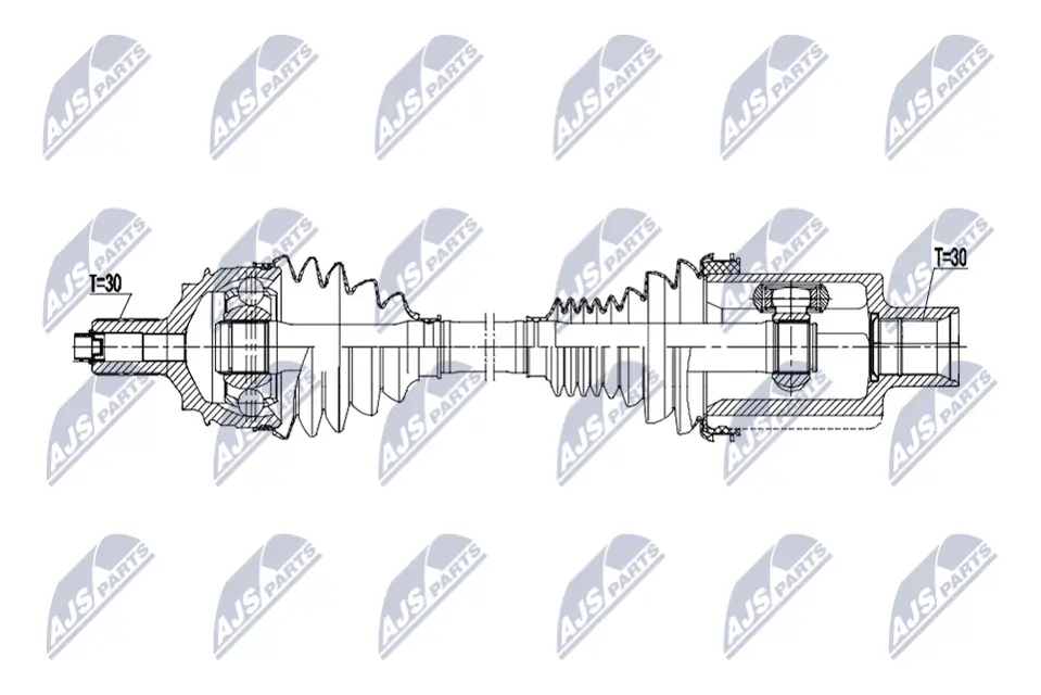 Antriebswelle Vorderachse links Vorderachse rechts NTY NPW-ME-208