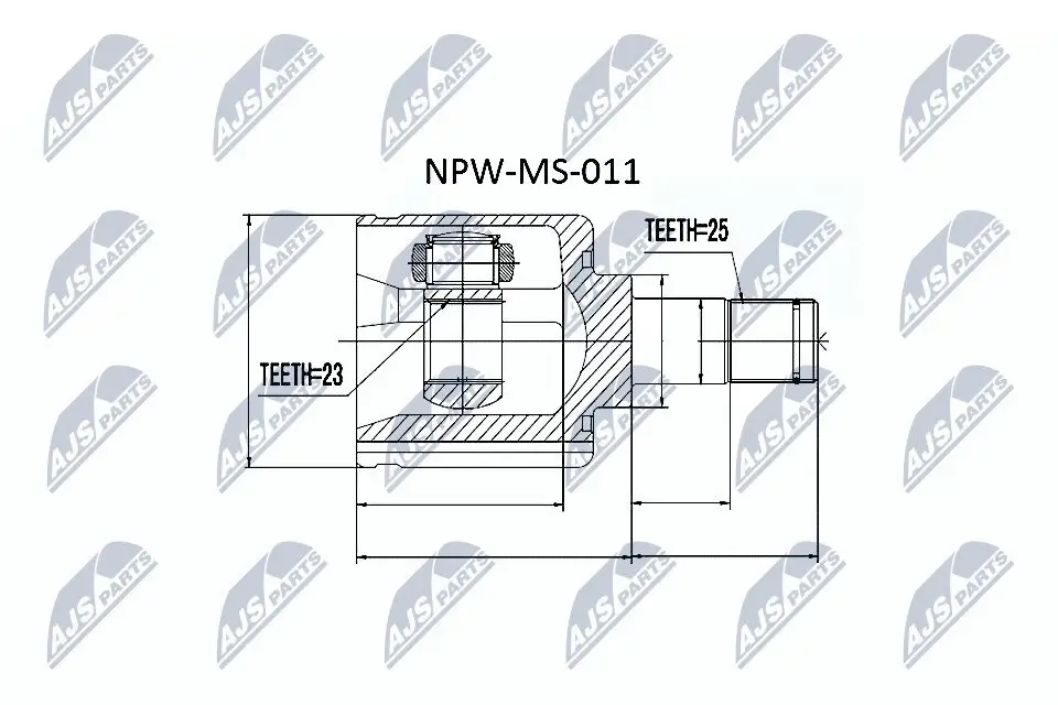 Gelenksatz, Antriebswelle Vorderachse rechts radseitig getriebeseitig NTY NPW-MS-011