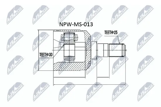 Gelenksatz, Antriebswelle Vorderachse getriebeseitig NTY NPW-MS-013 Bild Gelenksatz, Antriebswelle Vorderachse getriebeseitig NTY NPW-MS-013
