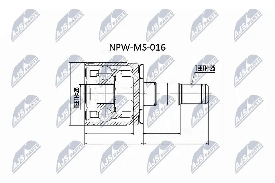 Gelenksatz, Antriebswelle getriebeseitig NTY NPW-MS-016