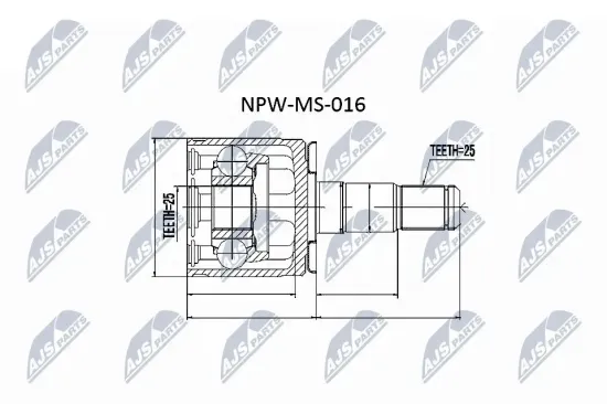 Gelenksatz, Antriebswelle getriebeseitig NTY NPW-MS-016 Bild Gelenksatz, Antriebswelle getriebeseitig NTY NPW-MS-016