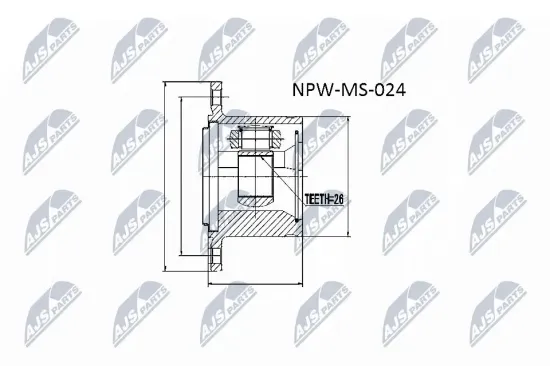 Gelenksatz, Antriebswelle getriebeseitig NTY NPW-MS-024 Bild Gelenksatz, Antriebswelle getriebeseitig NTY NPW-MS-024