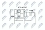 Gelenksatz, Antriebswelle Vorderachse links getriebeseitig NTY NPW-MS-025