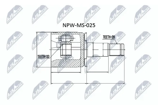 Gelenksatz, Antriebswelle Vorderachse links getriebeseitig NTY NPW-MS-025 Bild Gelenksatz, Antriebswelle Vorderachse links getriebeseitig NTY NPW-MS-025