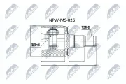 Gelenksatz, Antriebswelle Vorderachse links getriebeseitig NTY NPW-MS-026