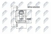Gelenksatz, Antriebswelle Vorderachse rechts Vorderachse links getriebeseitig NTY NPW-MS-033