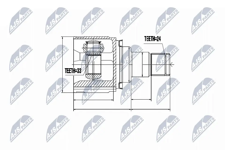 Gelenksatz, Antriebswelle getriebeseitig NTY NPW-MS-037