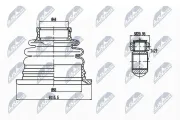 Gelenksatz, Antriebswelle getriebeseitig Vorderachse links NTY NPW-MS-041