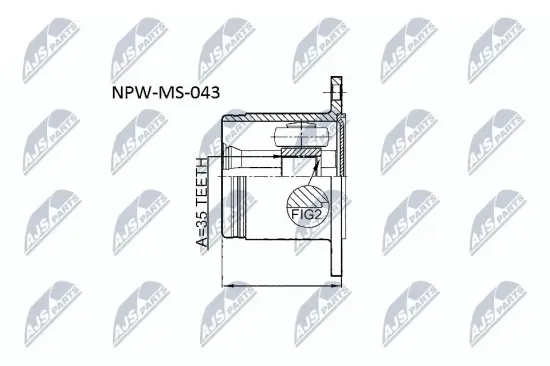 Gelenksatz, Antriebswelle getriebeseitig Vorderachse links radseitig NTY NPW-MS-043 Bild Gelenksatz, Antriebswelle getriebeseitig Vorderachse links radseitig NTY NPW-MS-043