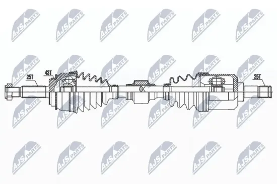 Antriebswelle Vorderachse rechts NTY NPW-MS-049 Bild Antriebswelle Vorderachse rechts NTY NPW-MS-049