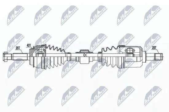 Antriebswelle Vorderachse links NTY NPW-MS-071 Bild Antriebswelle Vorderachse links NTY NPW-MS-071