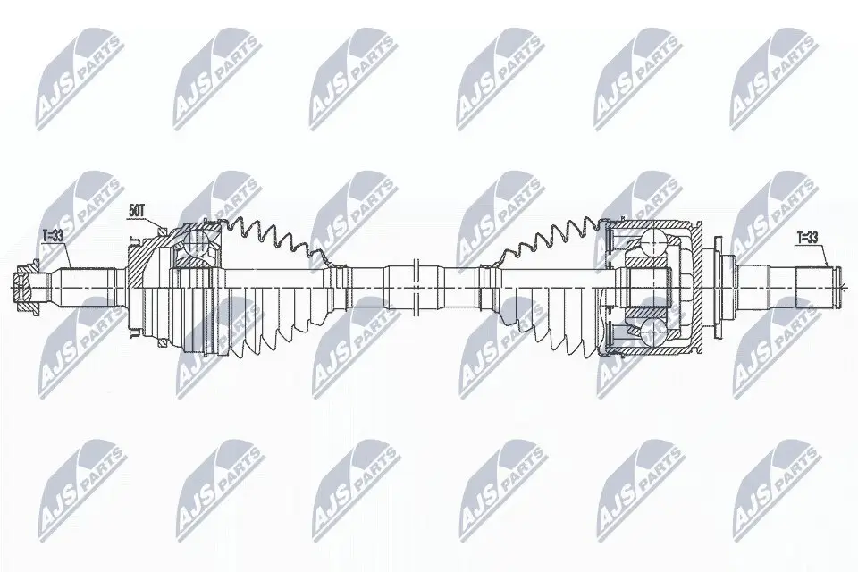 Antriebswelle Hinterachse rechts NTY NPW-MS-077